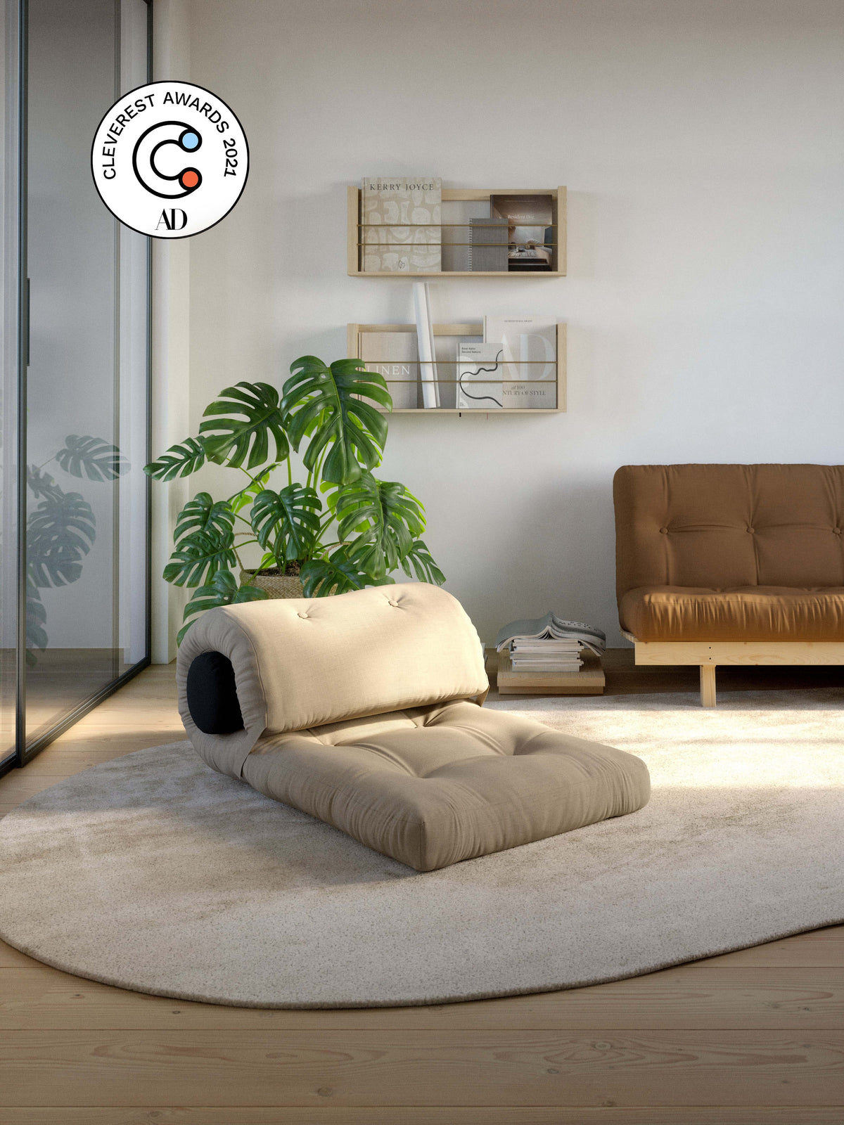 WRAP NATURAL W. 1 CUSHION DARK GREY