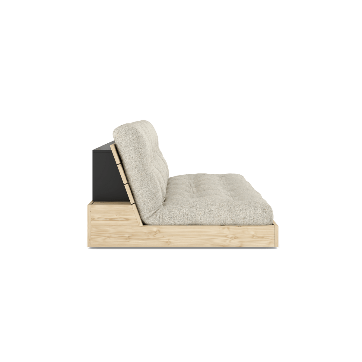 BASE CLEAR LACQUERED W. 5-LAYER MIXED MATTRESS SOFT CHALK