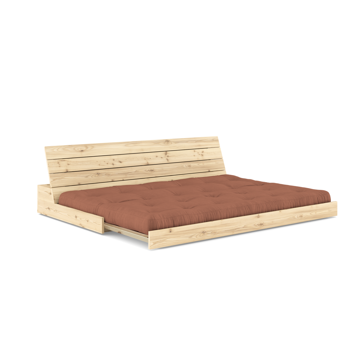 BASE CLEAR LACQUERED W. 5-LAYER MIXED MATTRESS CLAY BROWN