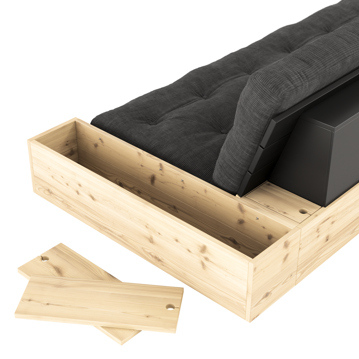 NOIR DE BASE LAQUÉ. 2 CÔTÉS BOÎTES TRANSPARENTES AVEC MATELAS MIXTE 5 COUCHES MATTE MARRON FUDGE