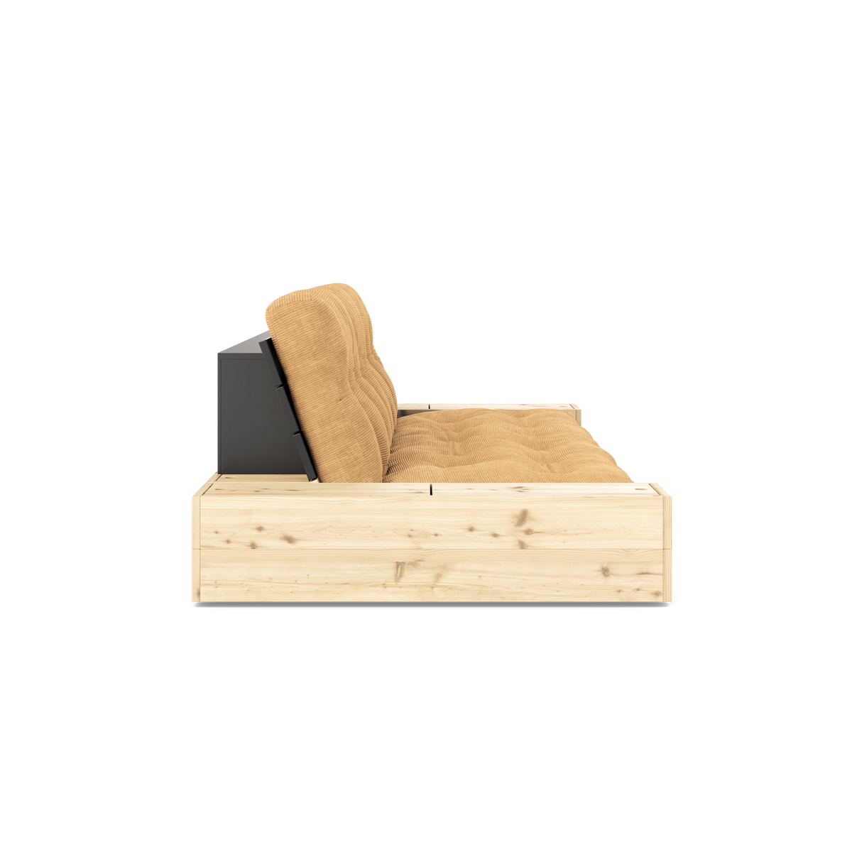 NOIR DE BASE LAQUÉ. 2 CÔTÉS BOÎTES TRANSPARENTES AVEC MATELAS MIXTE 5 COUCHES MATTE MARRON FUDGE