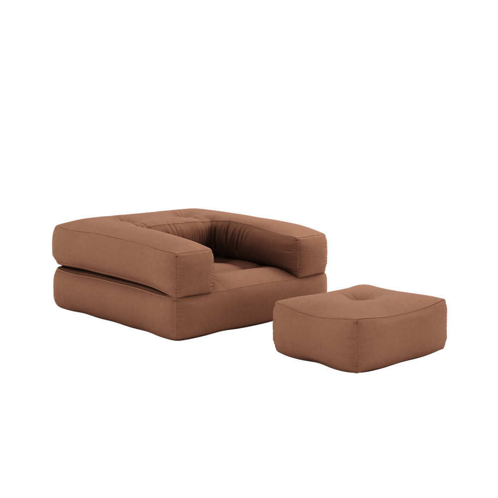 FAUTEUIL CUBE ARGILE BRUN