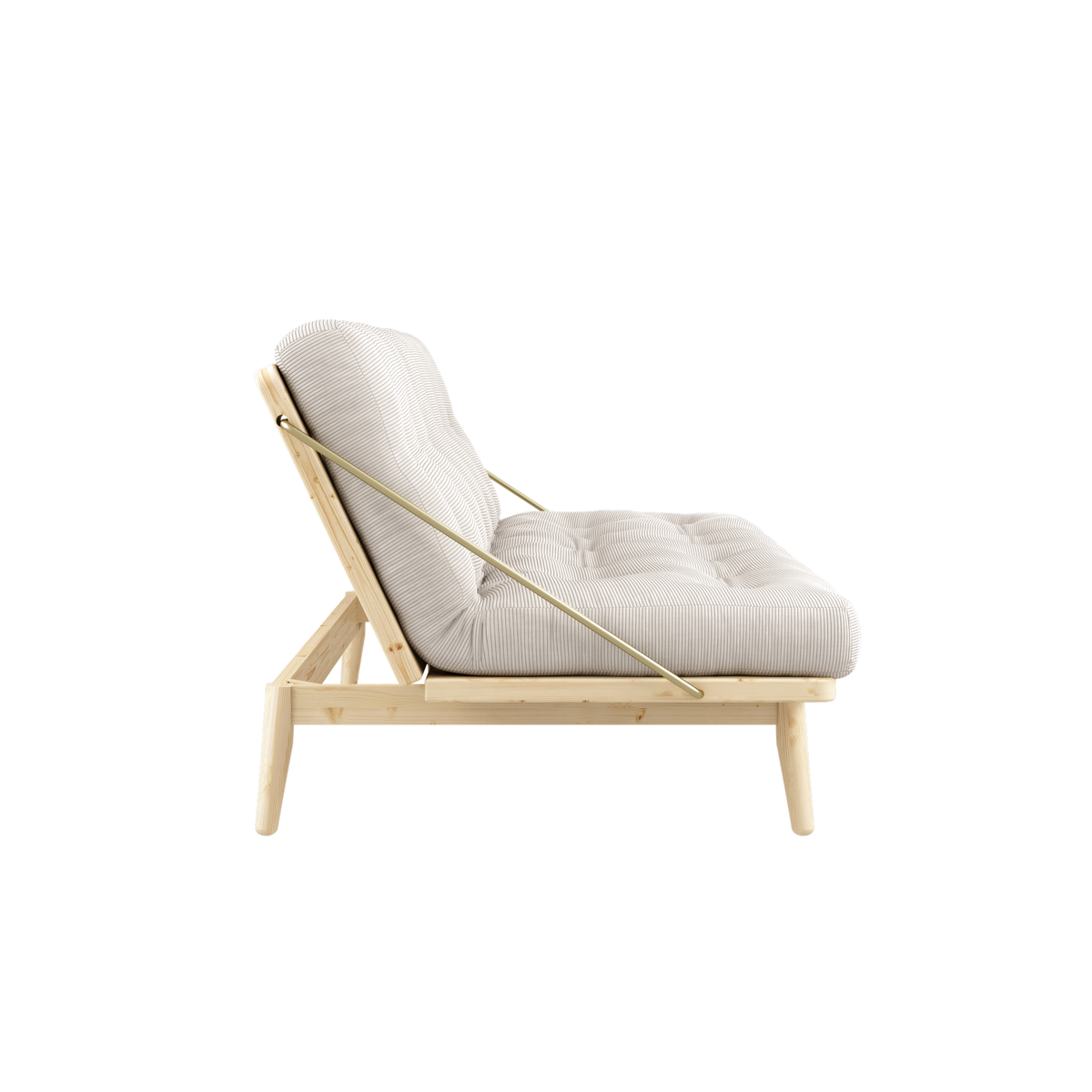 FOLK CLEAR LACQUERED W. 5-LAYER MIXED MATTRESS IVORY