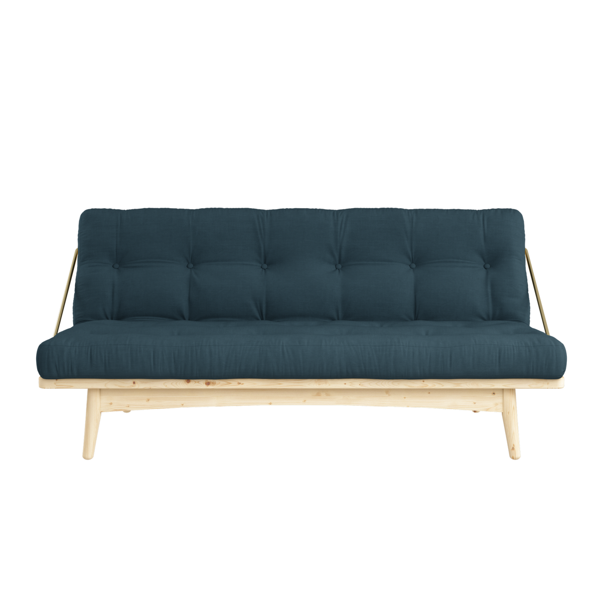 FOLK CLEAR LACQUERED W. 5-LAYER MIXED MATTRESS PETROL BLUE