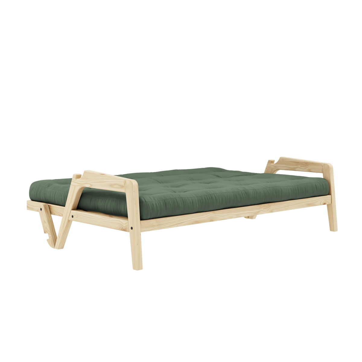 GRAB CLEAR LACQUERED W. 5-LAYER MIXED MATTRESS OLIVE GREEN