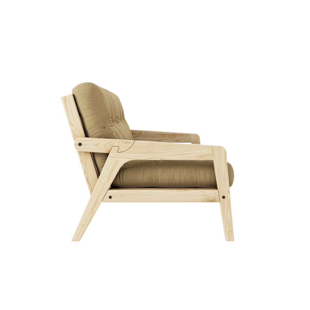 GRAB CLEAR LACQUERED W. 5-LAYER MIXED MATTRESS WHEAT BEIGE