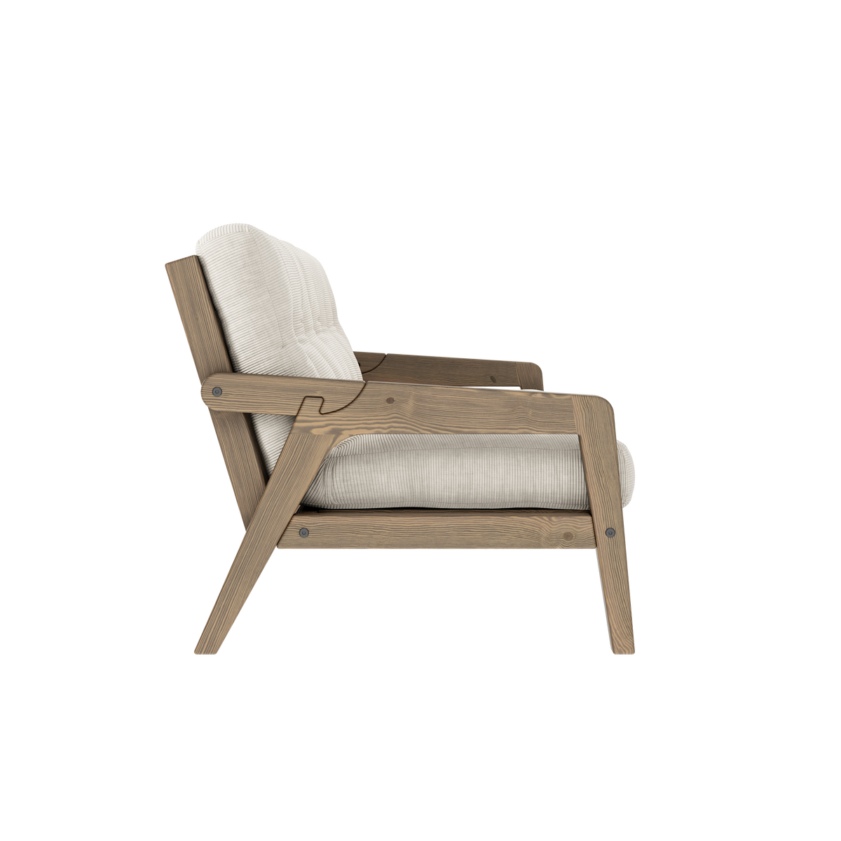GRAB CAROB BROWN LACQUERED W. 5-LAYER MIXED MATTRESS IVORY