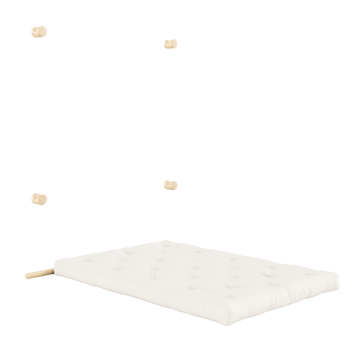 HOOKED RAW 135 x 200 W. BRAVO MATTRESS NATURAL