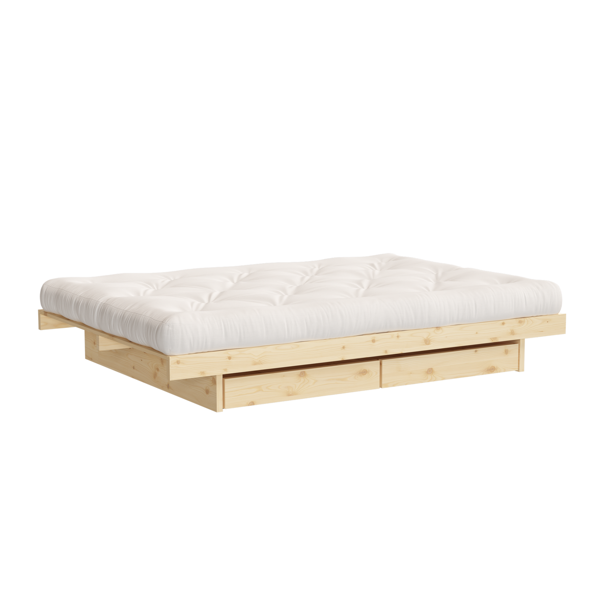 KANSO BED RAW 140 X 200 W. 2 PCS BED ROLLERS RAW