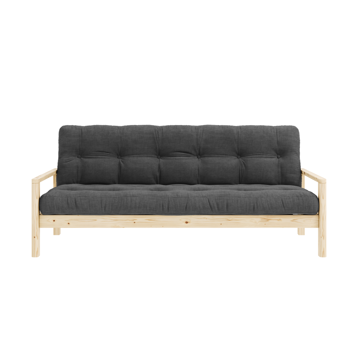 KNOB CLEAR LACQUERED W. 5-LAYER MIXED MATTRESS CHARCOAL