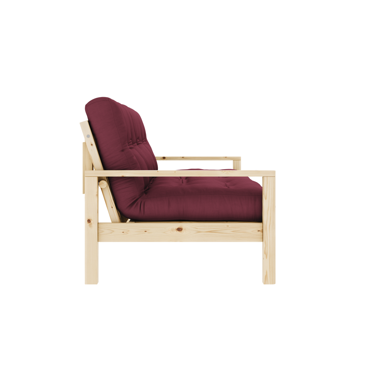KNOB CLEAR LACQUERED W. 5-LAYER MIXED MATTRESS BORDEAUX