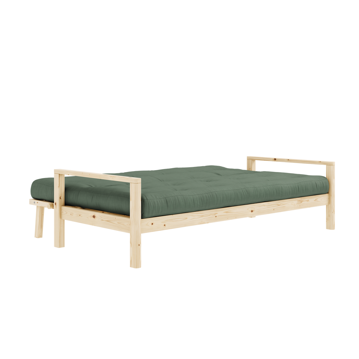 KNOB CLEAR LACQUERED W. 5-LAYER MIXED MATTRESS OLIVE GREEN