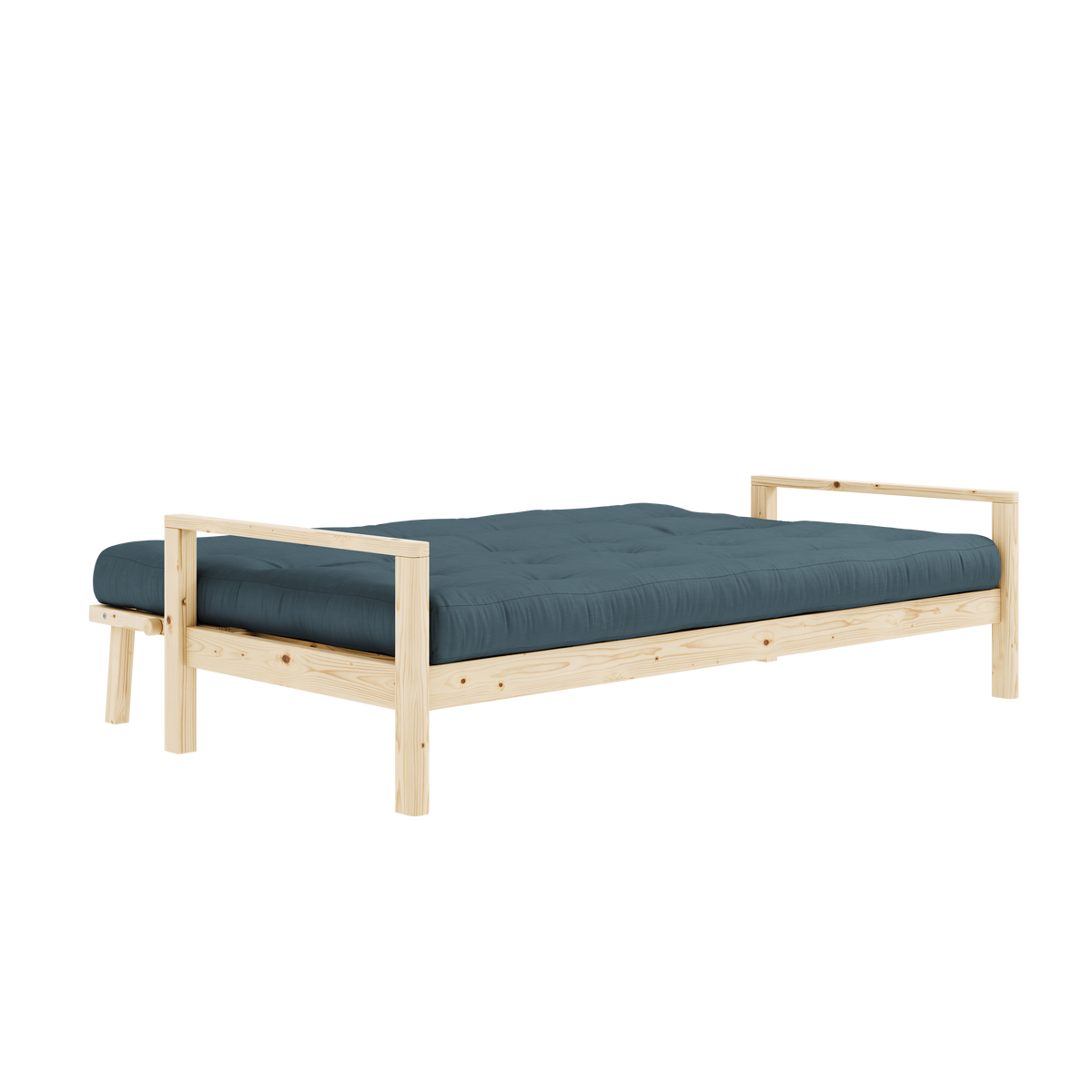 KNOB CLEAR LACQUERED W. 5-LAYER MIXED MATTRESS PETROL BLUE