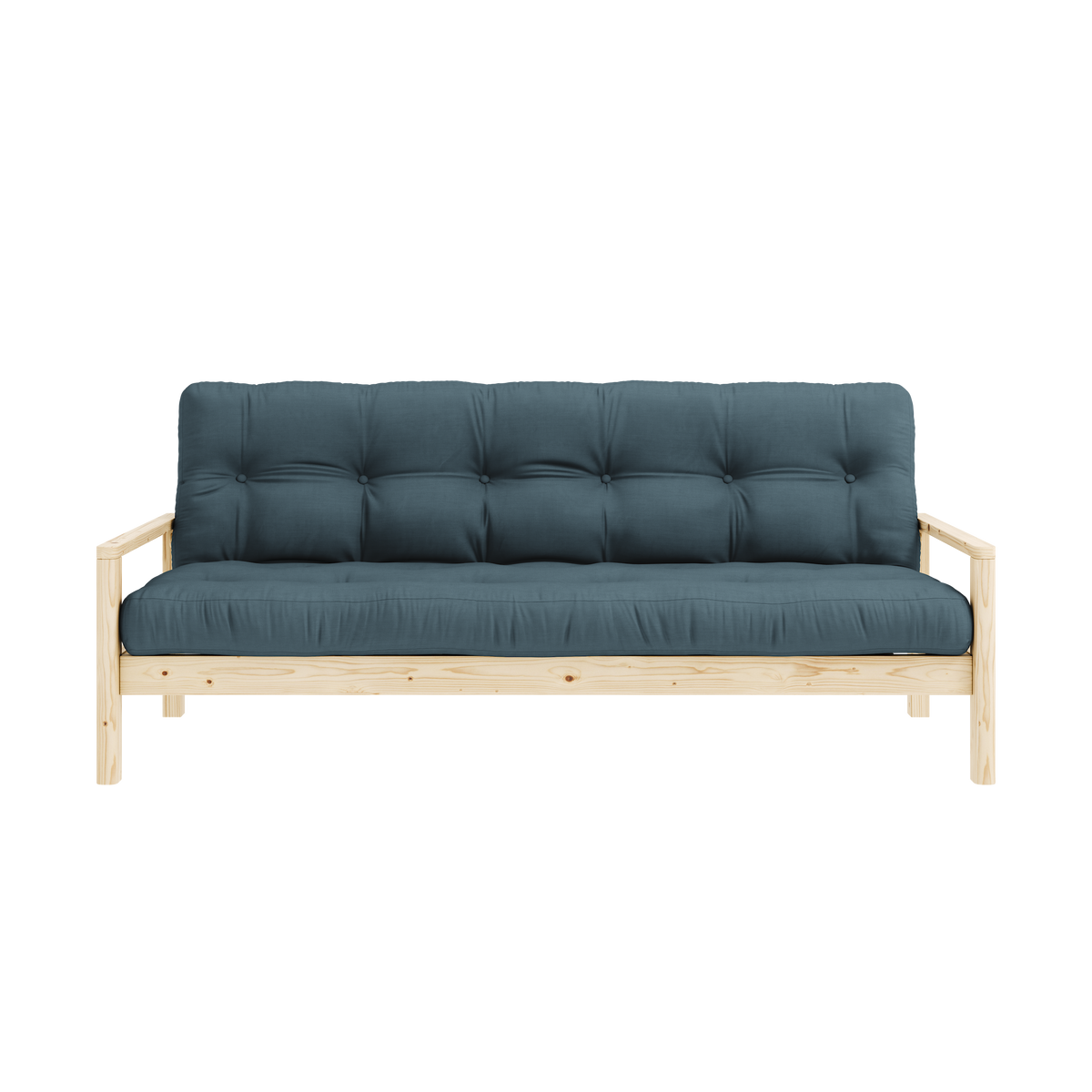 KNOB CLEAR LACQUERED W. 5-LAYER MIXED MATTRESS PETROL BLUE