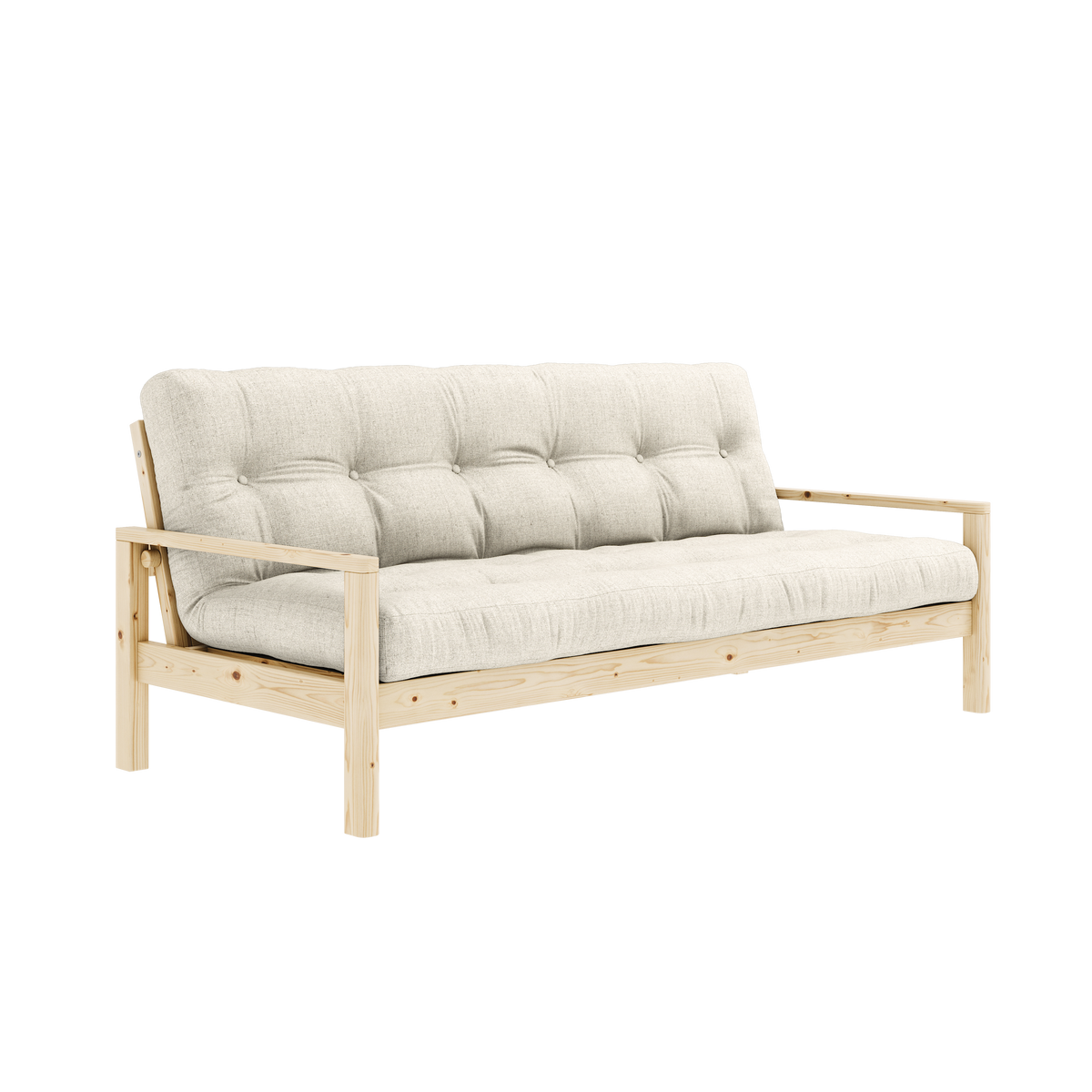 KNOB CLEAR LACQUERED W. 5-LAYER MIXED MATTRESS LINEN