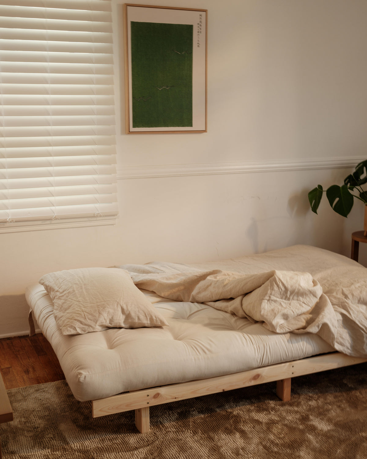 LEAN RAW 130 X 200 AVEC MATELAS ALPHA BLÉ BEIGE