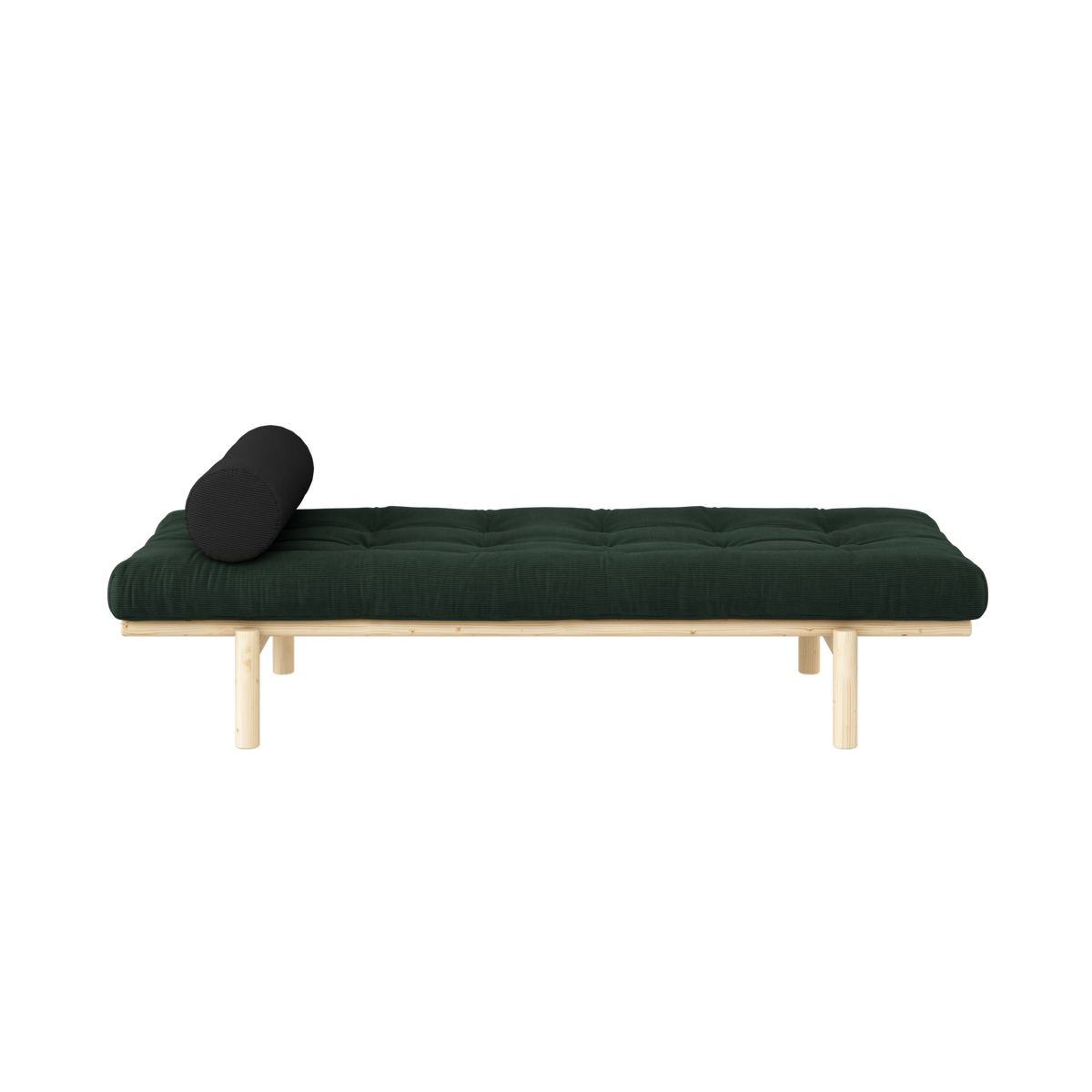 NEXT DAYBED CLEAR LACQUERED W. 4-LAYER MIXED MATTRESS SEAWEED