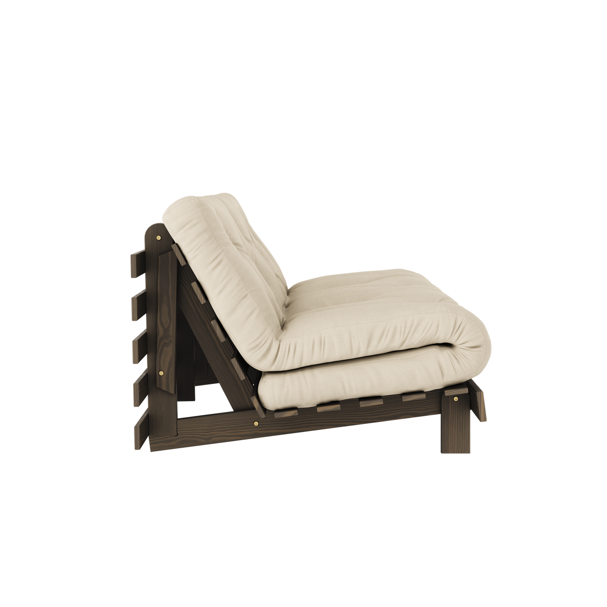 ROOTS CAROB BRUN 160 X 200 AVEC MATELAS ROOTS BEIGE