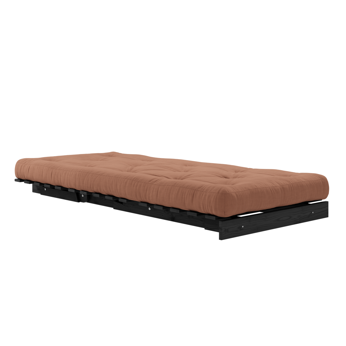 ROOTS BLACK NIGHT LACQUERED 90 X 200 W. ROOTS MATTRESS CLAY BROWN