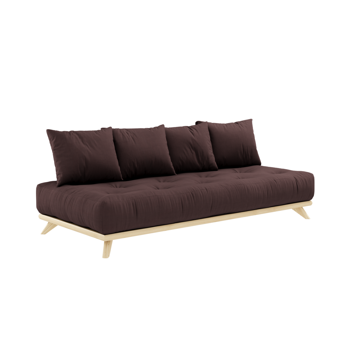 SENZA DAYBED CLEAR LACQUERED W. SENZA DAYBED MATTRESS SET BROWN