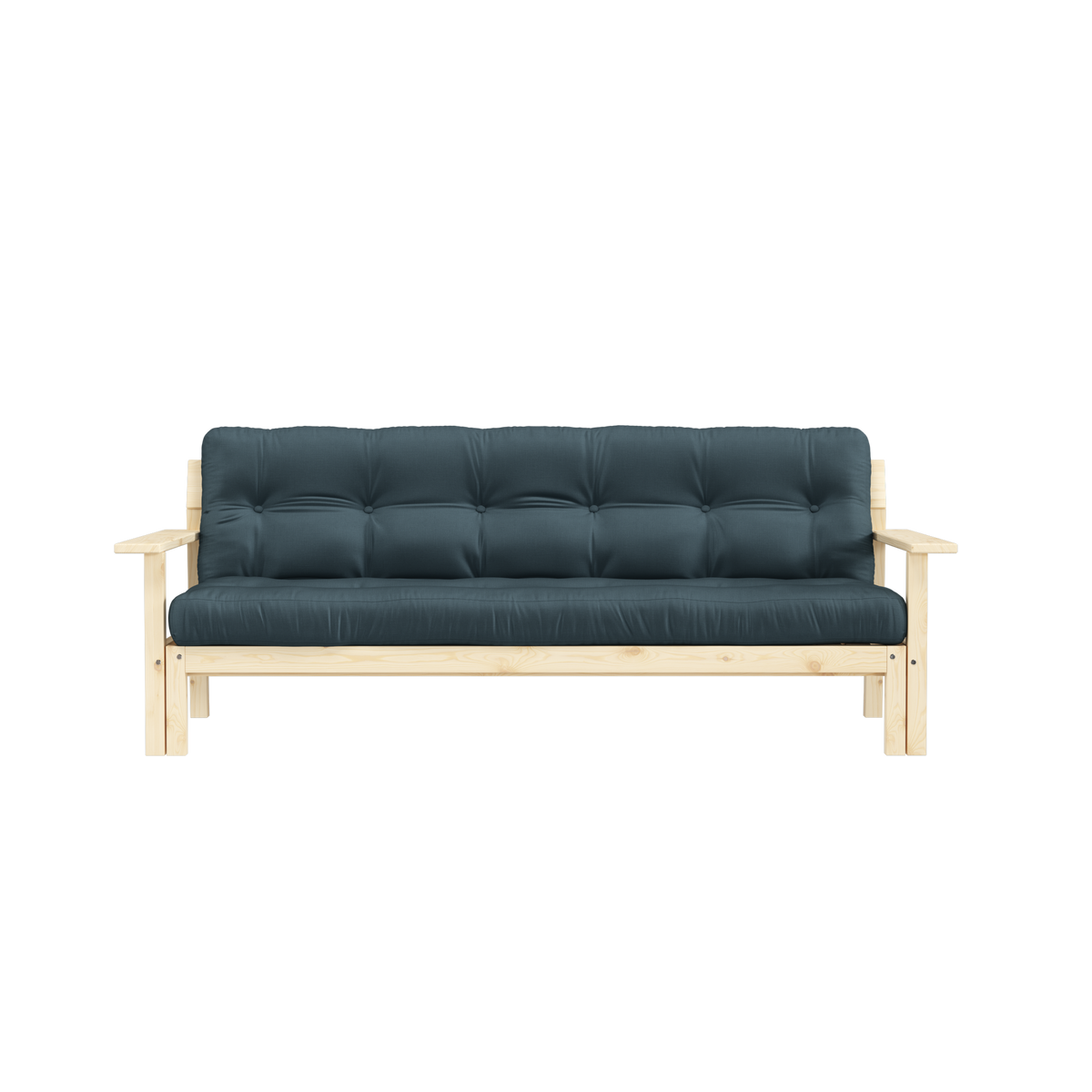 DÉPOUILLEZ LAQUEE CLAIR AVEC MATELAS MIXTE 5 COUCHES BLEU PETROLE