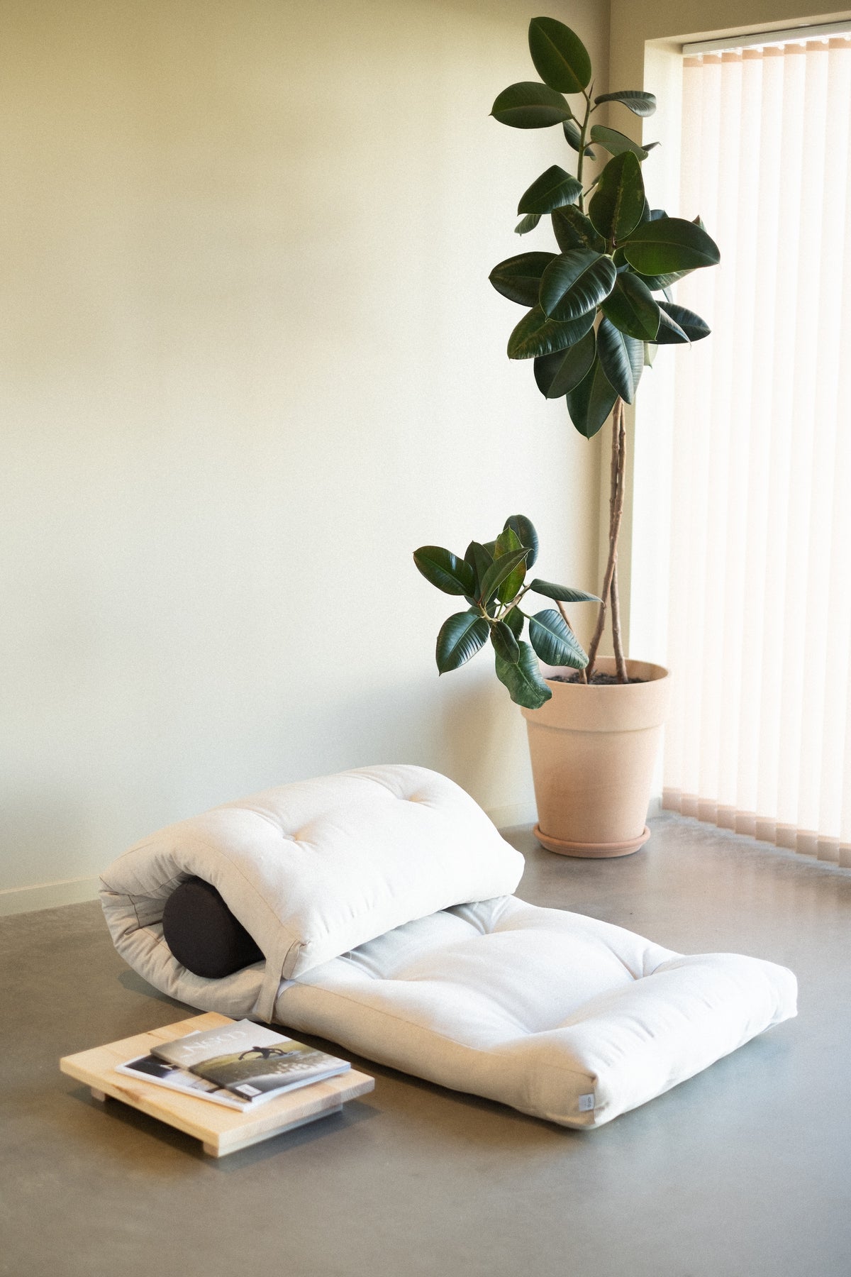 WRAP BEIGE W. 1 CUSHION DARK GREY