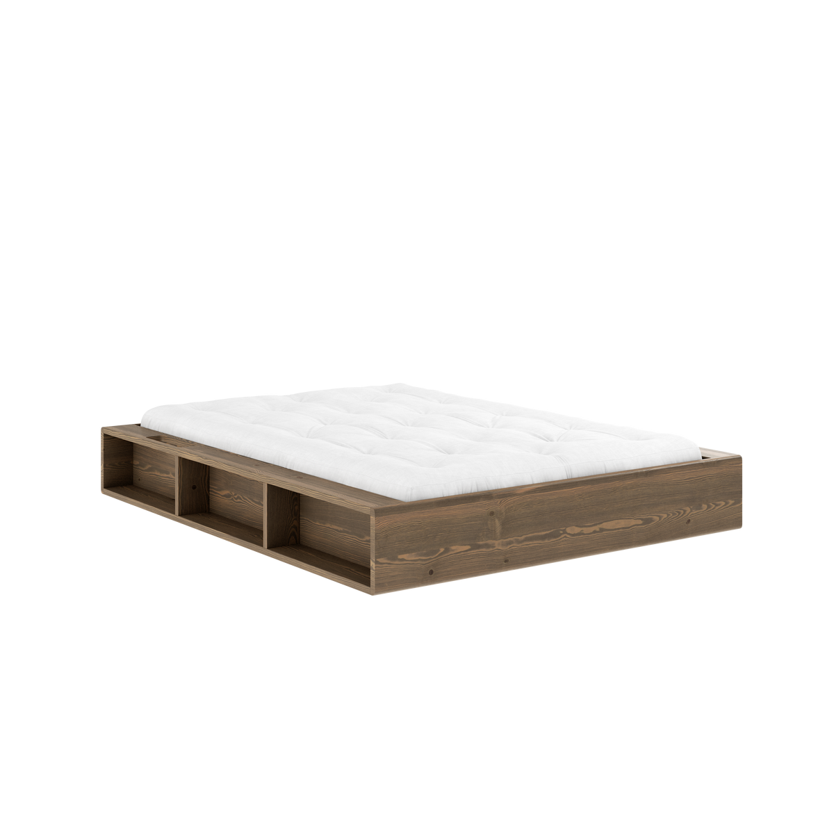 ZIGGY BED CAROB BROWN LACQUERED 140 X 200