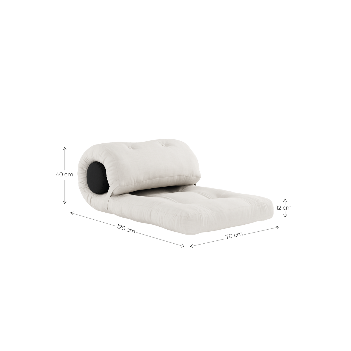 WRAP DARK GREY W. 1 CUSHION DARK GREY
