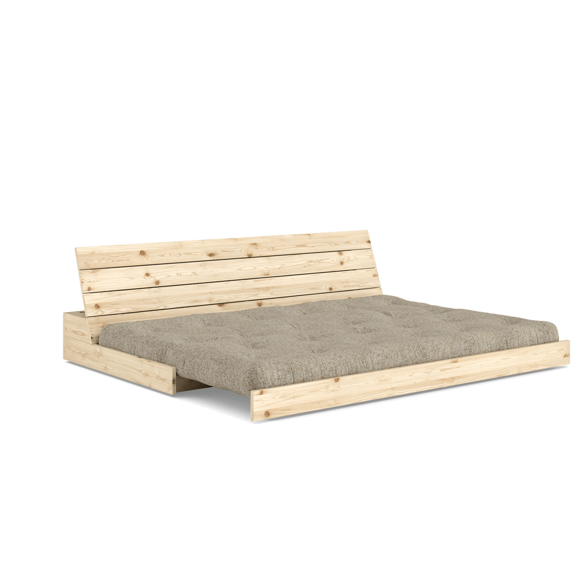 BASE CLEAR LACQUERED W. 5-LAYER MIXED MATTRESS WARM SAND