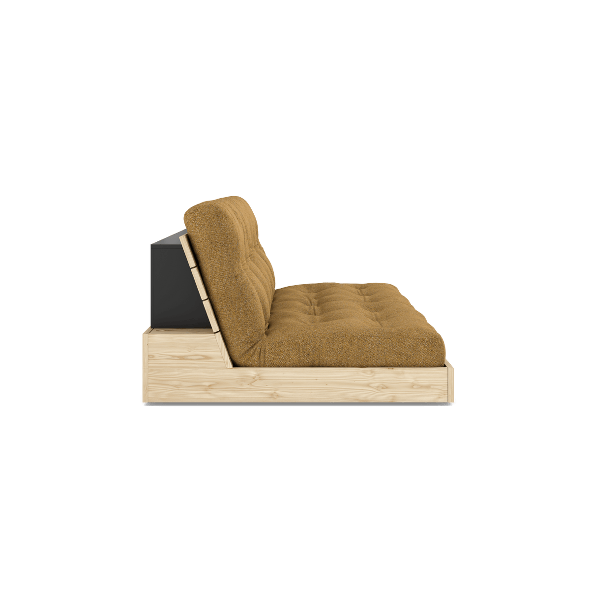 BASE CLEAR LACQUERED W. 5-LAYER MIXED MATTRESS GOLDEN OCHRE