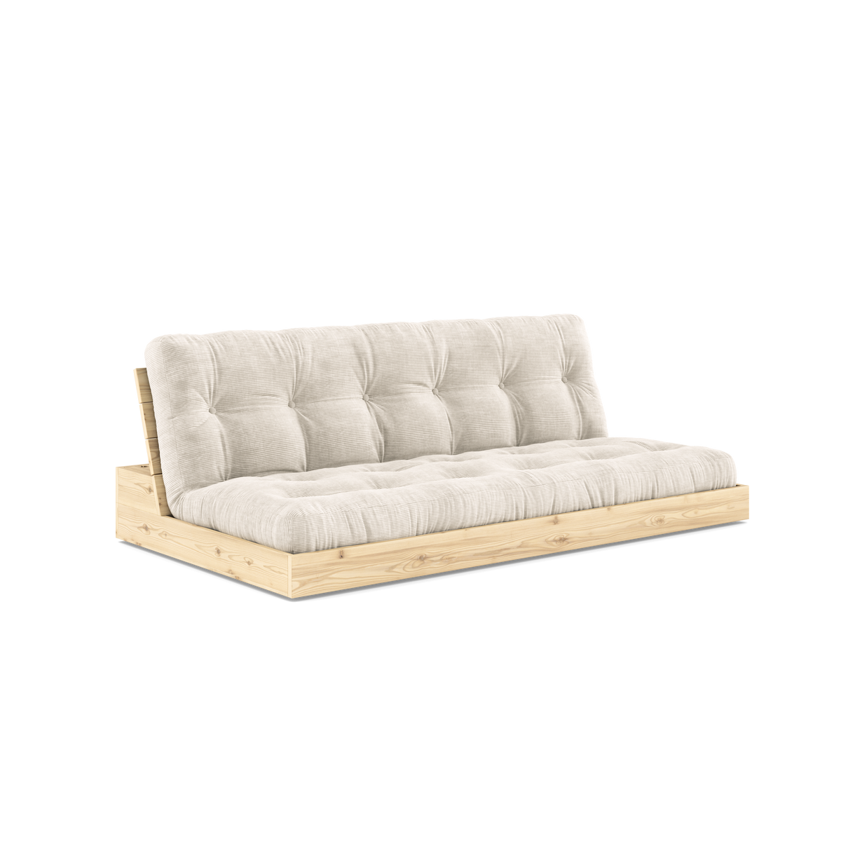 BASE CLEAR LACQUERED W. 5-LAYER MIXED MATTRESS IVORY