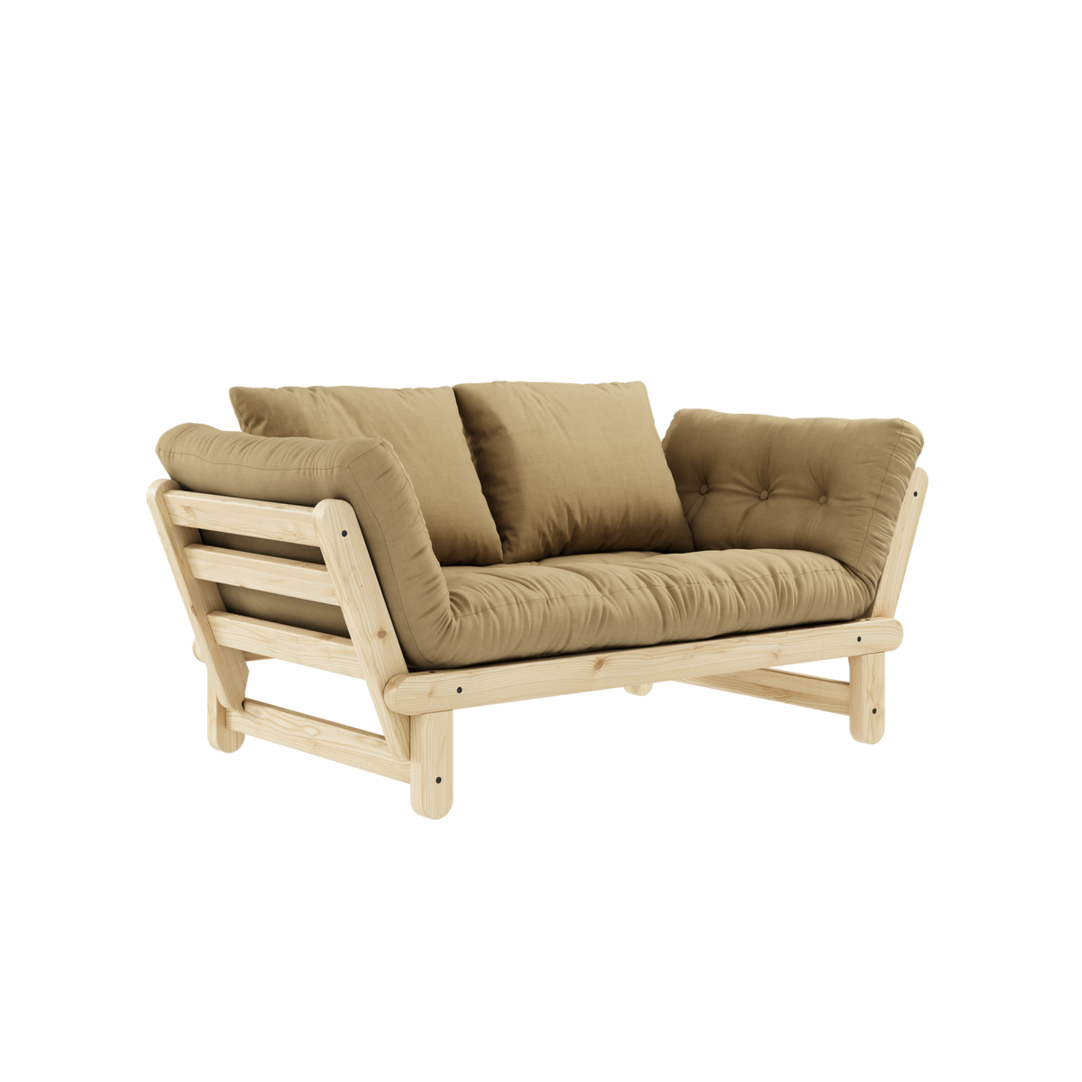 BEAT CLEAR LACQUERED W. BEAT MATTRESS SET WHEAT BEIGE