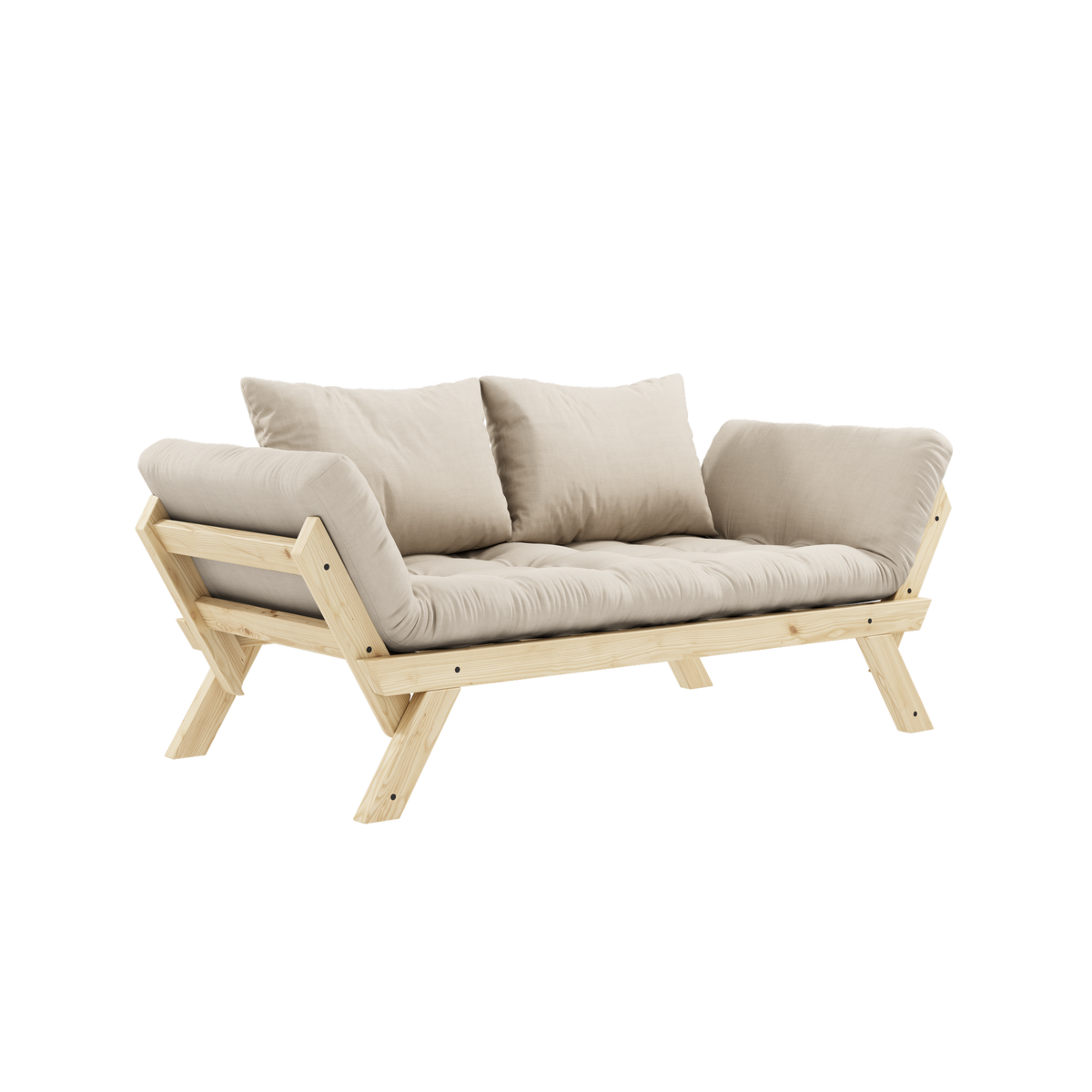 BEBOP CLEAR LACQUERED W. 4-LAYER MIXED MATTRESS BEIGE