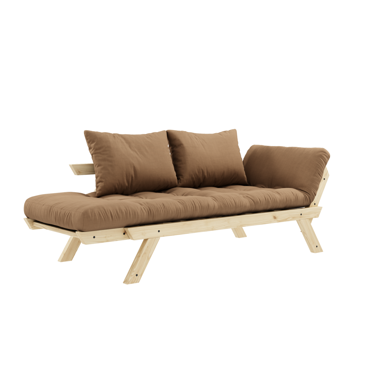 BEBOP CLEAR LACQUERED W. 4-LAYER MIXED MATTRESS MOCCA