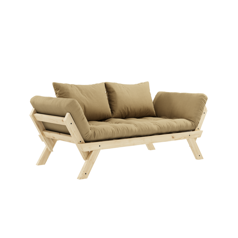 BEBOP CLEAR LACQUERED W. 4-LAYER MIXED MATTRESS WHEAT BEIGE