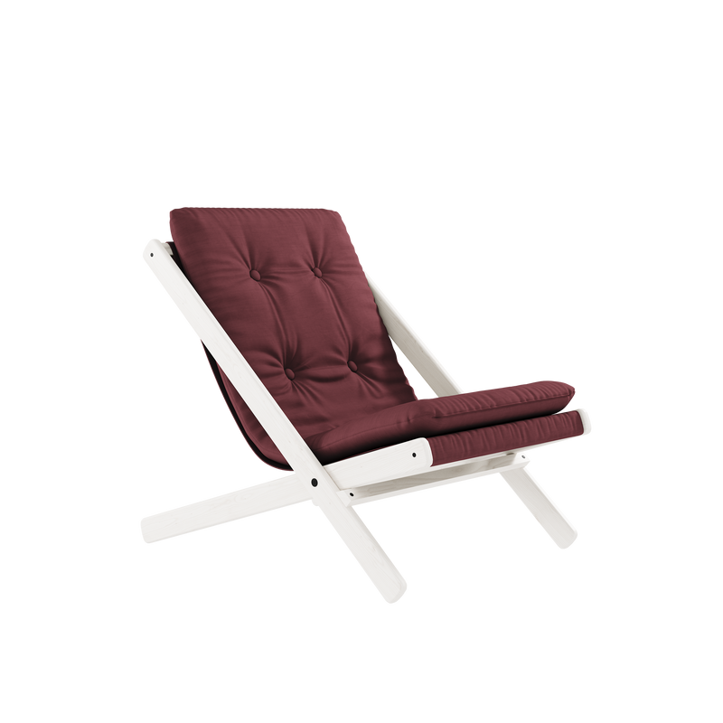 BOOGIE WHITE LACQUERED BEECH W. BOOGIE MATTRESS BORDEAUX