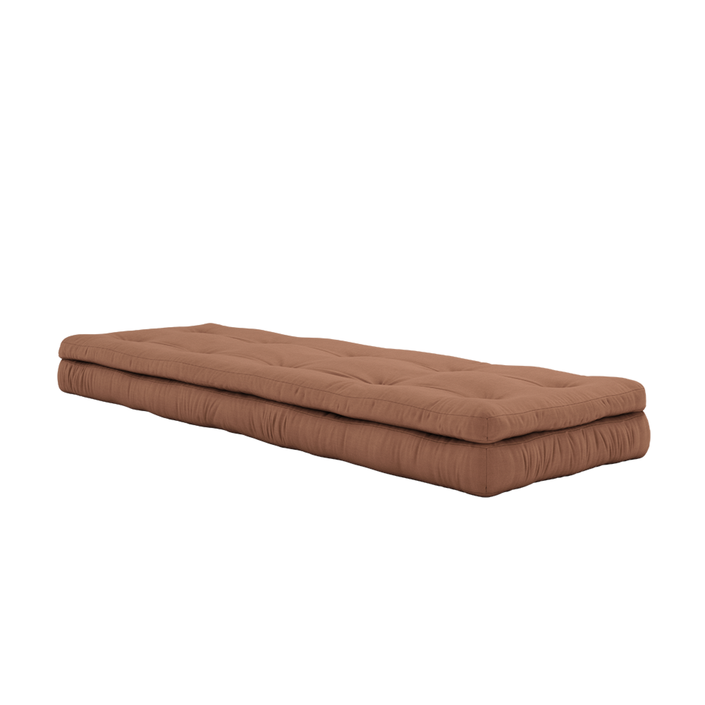CHAISE À BOUCLE ARGILE BRUN AVEC 2 SANGLES EN CUIR BRUN