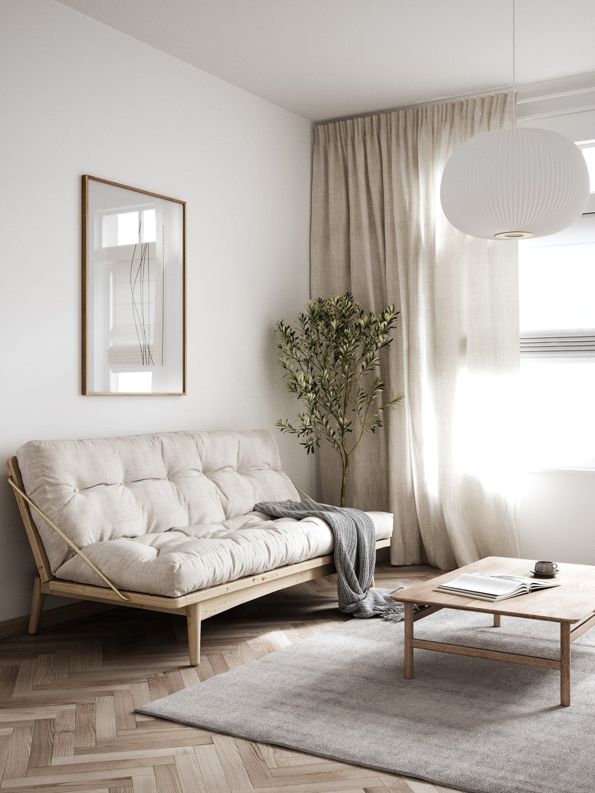 FOLK CLEAR LACQUERED W. 5-LAYER MIXED MATTRESS HONEY