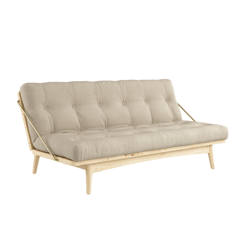 FOLK CLEAR LACQUERED W. 5-LAYER MIXED MATTRESS BEIGE