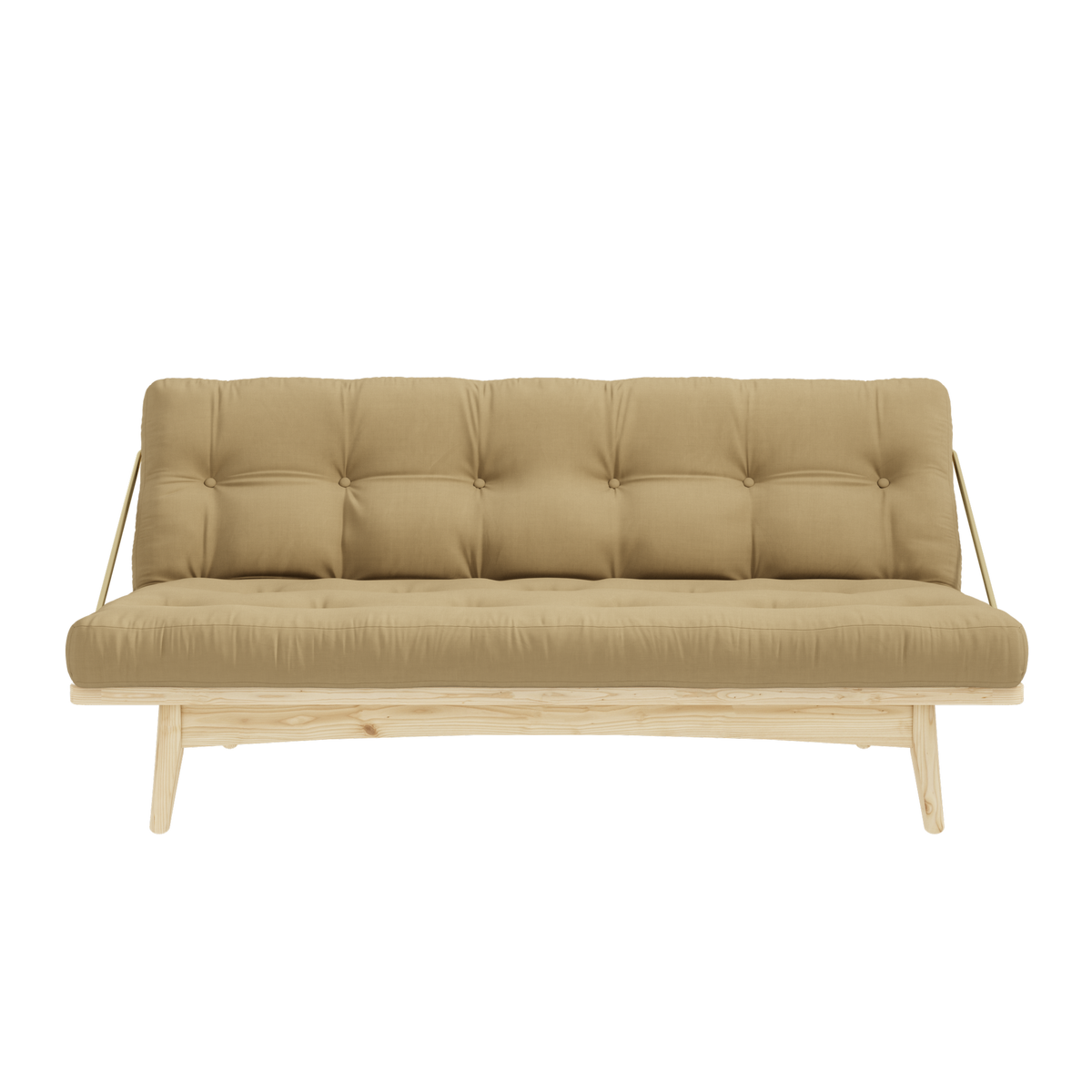 FOLK CLEAR LACQUERED W. 5-LAYER MIXED MATTRESS WHEAT BEIGE