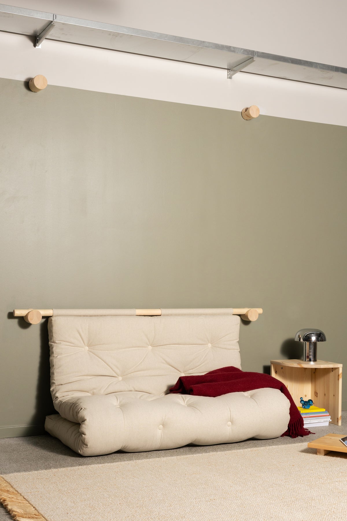 HOOKED RAW 135 X 200 W. BRAVO MATTRESS MELLOW BROWN