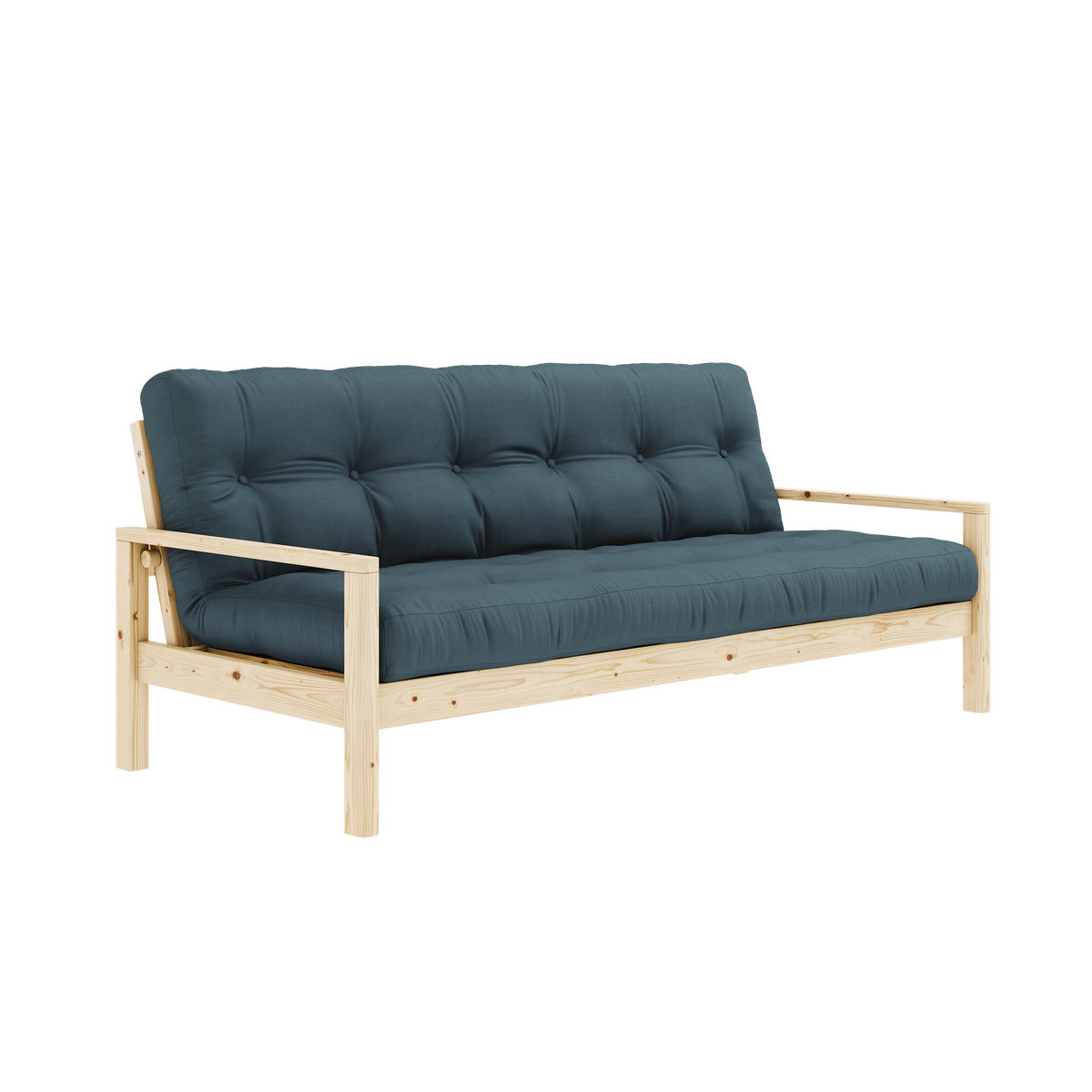 KNOB CLEAR LACQUERED W. 5-LAYER MIXED MATTRESS PETROL BLUE