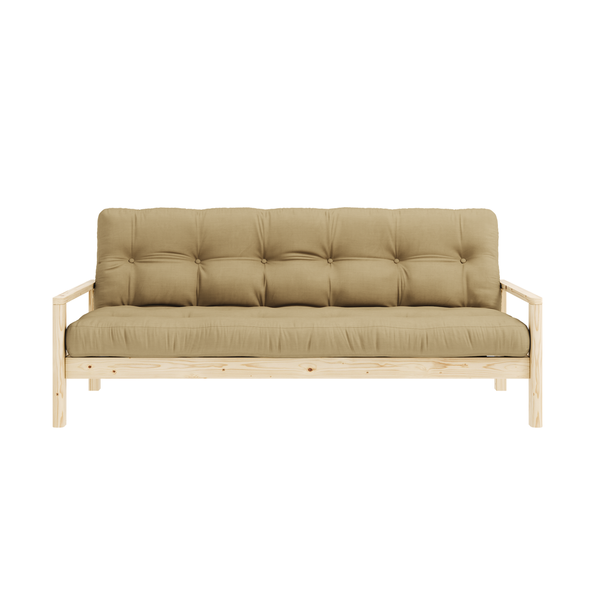 KNOB CLEAR LACQUERED W. 5-LAYER MIXED MATTRESS WHEAT BEIGE