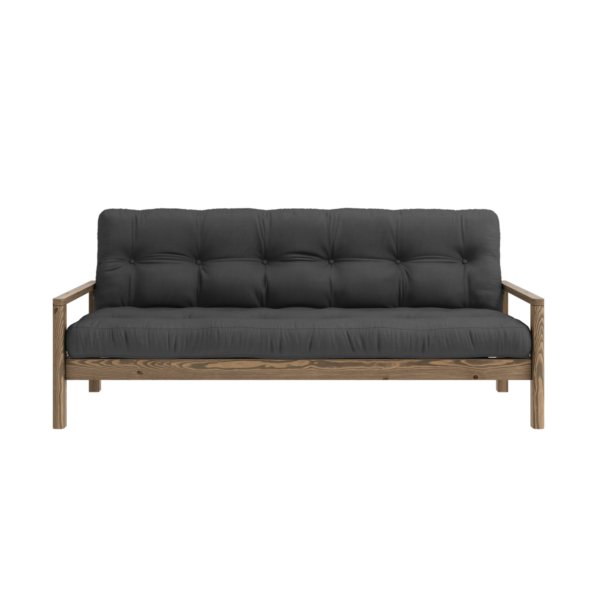 KNOB CAROB BROWN W. 5-LAYER MIXED MATTRESS DARK GREY