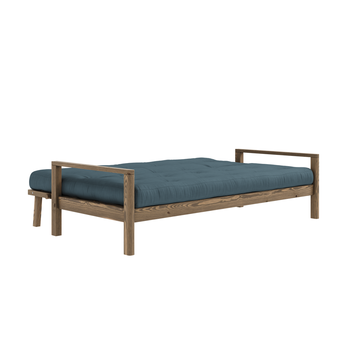 KNOB CAROB BROWN W. 5-LAYER MIXED MATTRESS PETROL BLUE