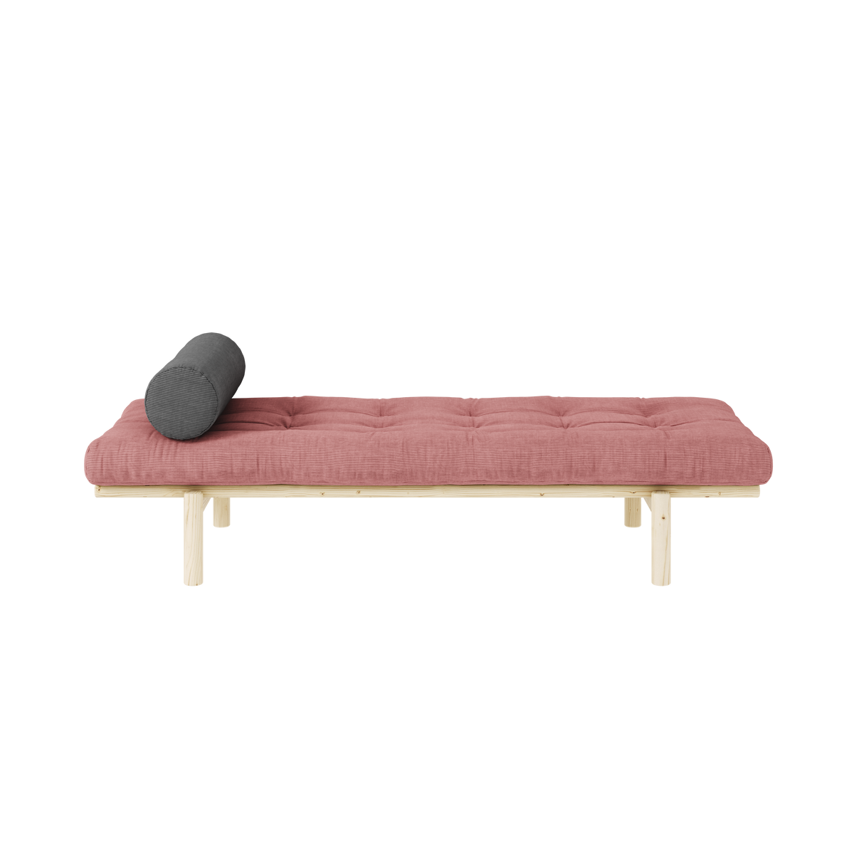 NEXT DAYBED CLEAR LACQUERED W. 4-LAYER MIXED MATTRESS SORBET PINK