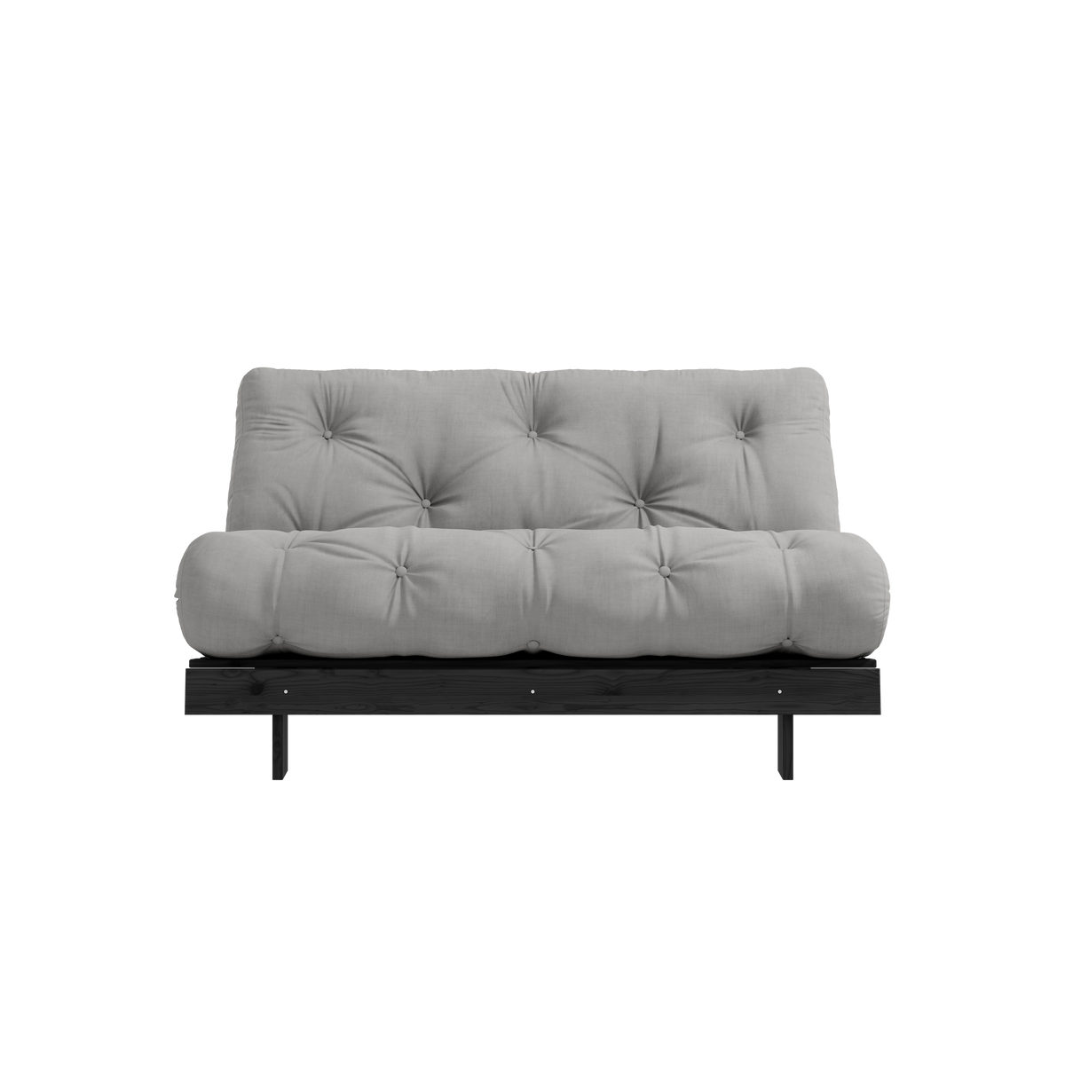 ROOTS BLACK NIGHT LACQUERED 140 X 200 W. ROOTS MATTRESS GREY