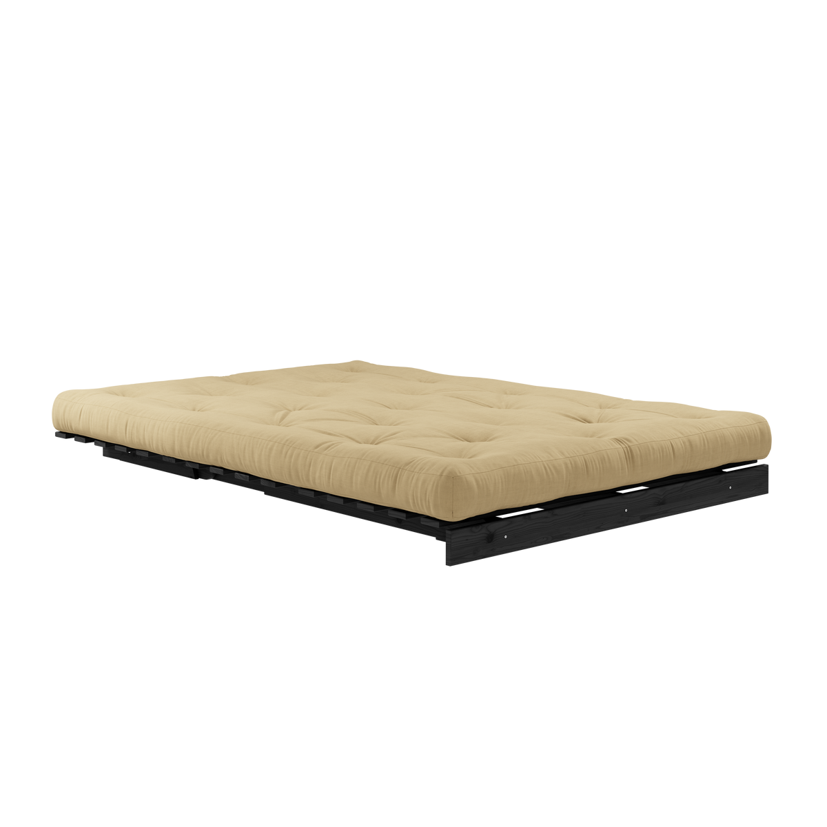ROOTS BLACK NIGHT LACQUERED 140 X 200 W. ROOTS MATTRESS WHEAT BEIGE