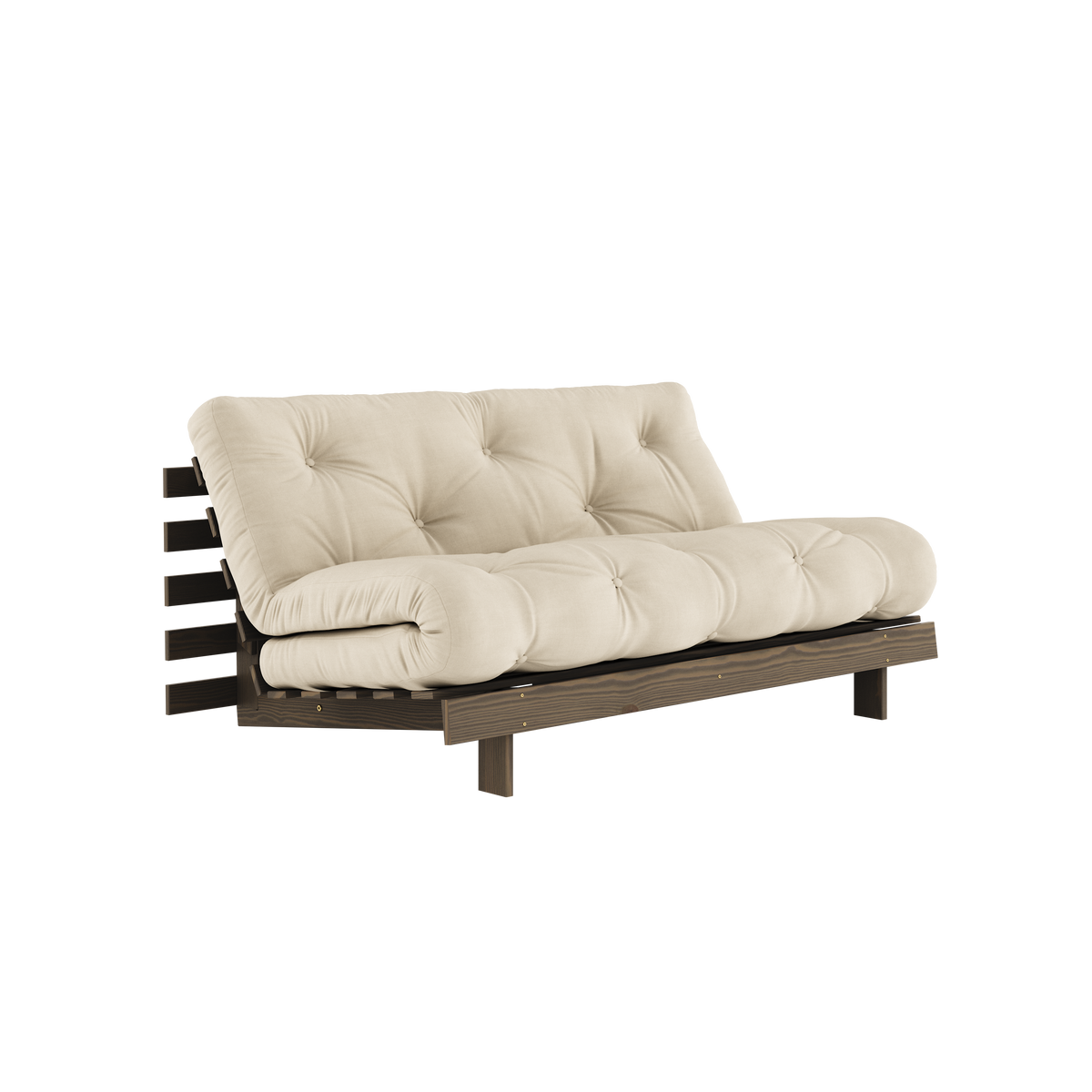 ROOTS CAROB BRUN 160 X 200 AVEC MATELAS ROOTS BEIGE