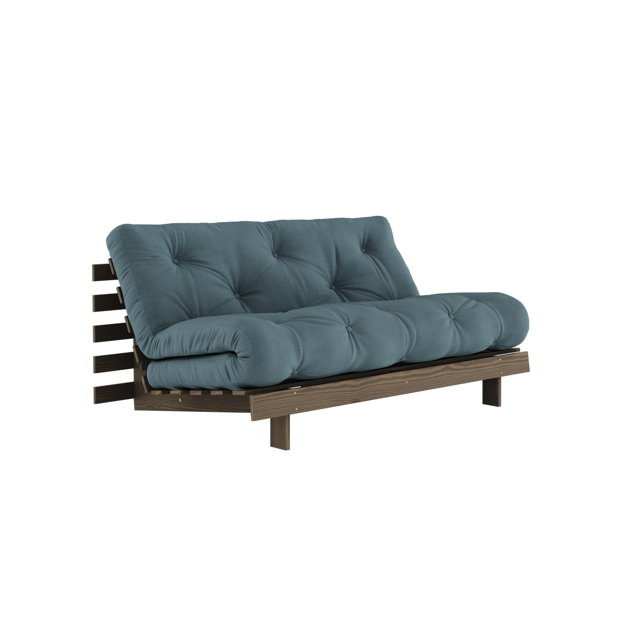 ROOTS CAROB BROWN 160 X 200 W. ROOTS MATTRESS PETROL BLUE